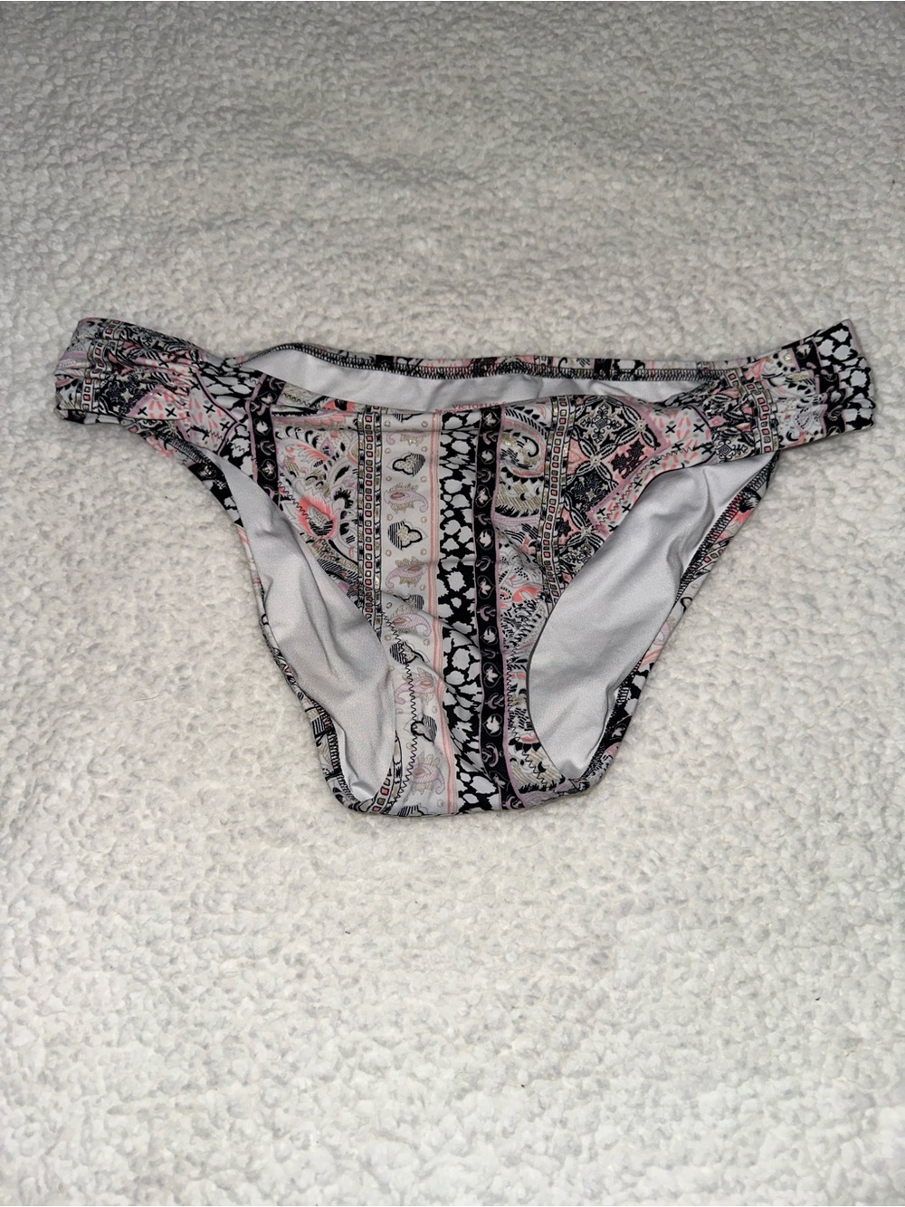 Victoria’s Secret Pink and Black Patterned Bikini Bottoms